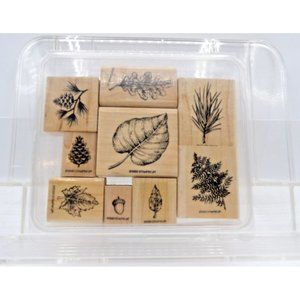 Stamp  Set of 9 "Fantastic Foliage"  Stampin' Up! ©1998  from  1" x 5/8"-2¼"x2"